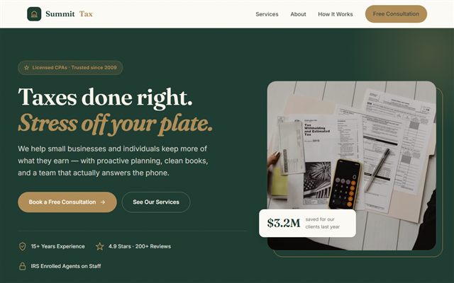 Summit Tax & Accounting website preview